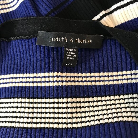 NWOT Judith & Charles Striped Button Down Top Size L - Picture 6 of 7